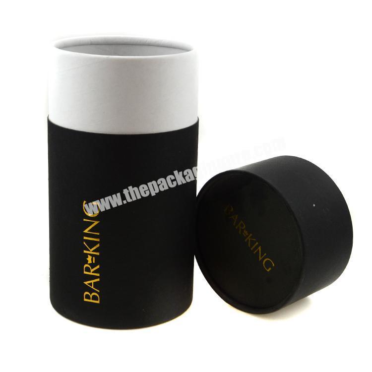 black cosmetic packaging paper tube cylinder packaging box cylinder paper tube with lid