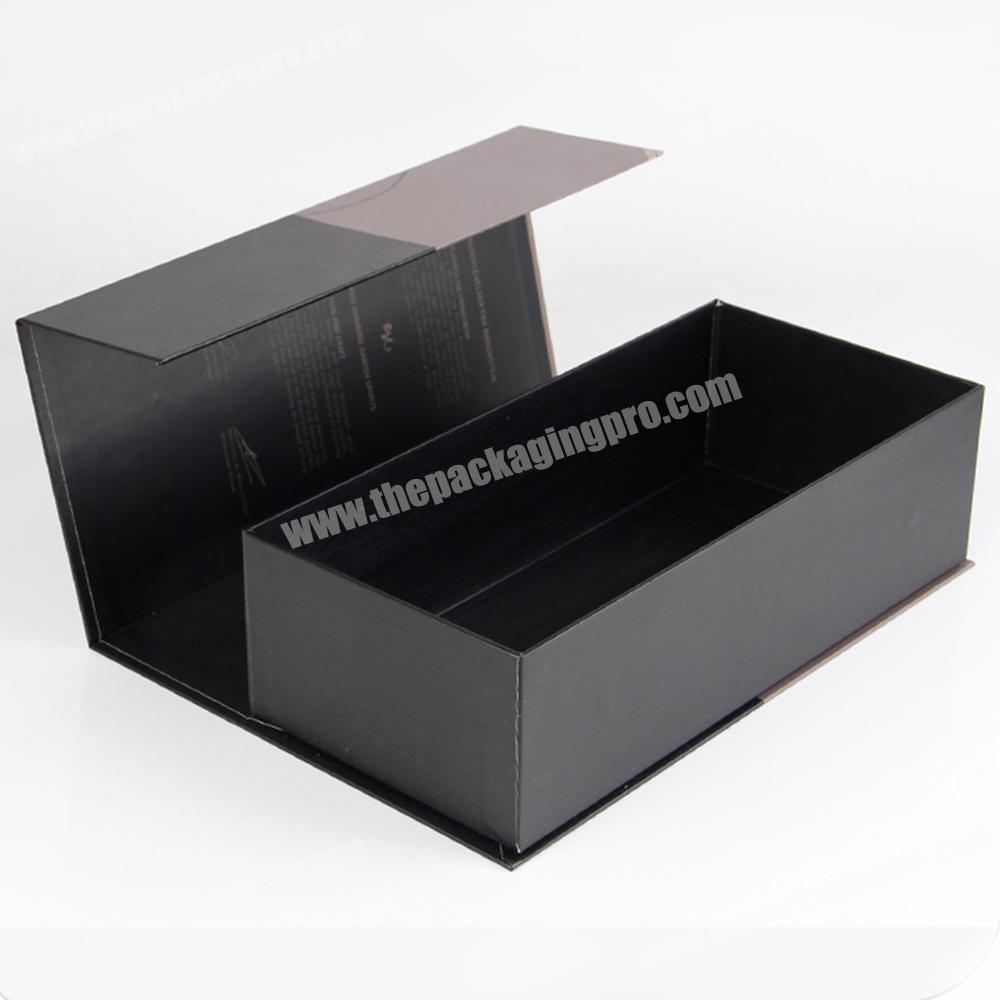 Black custom hard paper magnetic closure gift box wholesale
