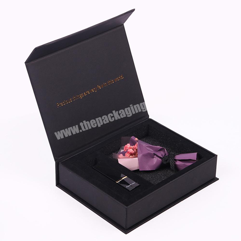 Black custom magnetic cosmetic lipstick packaging box