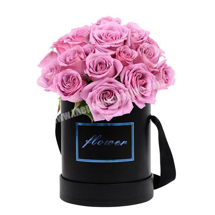 black cylinder packaging paper box round paper tube hard cardboard round box for flowers