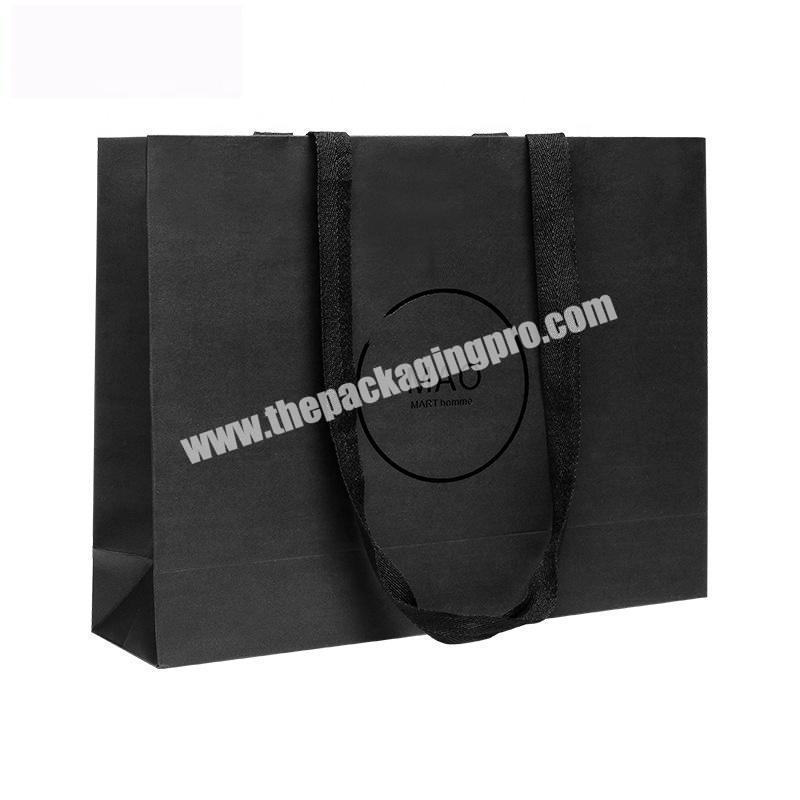 Black Eco Paper Shopping Bags In a Black Finish With a Cotton Twill Handles
