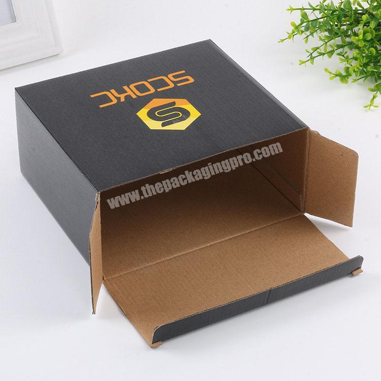 Black glossy finishing corrugated foldable box storage cardboard box