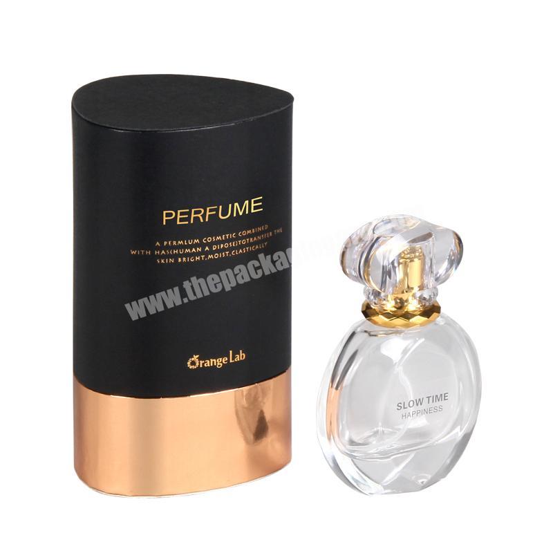 Black hard cardboard empty perfume box high quality luxury perfume packaging box