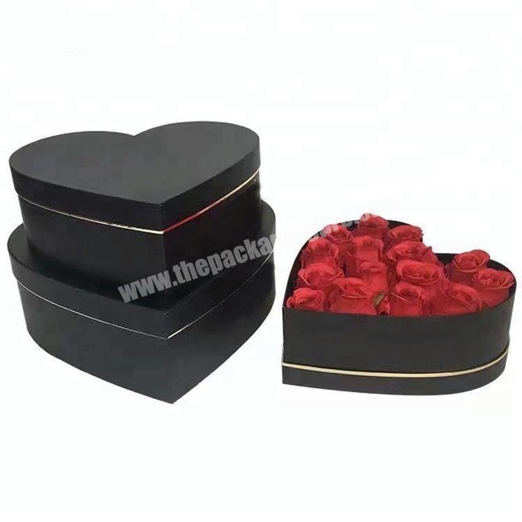 Black Heart Shaped Boxes Luxury Fancy Design Paper Box Designs Cardboard Paper Gift Flower Box