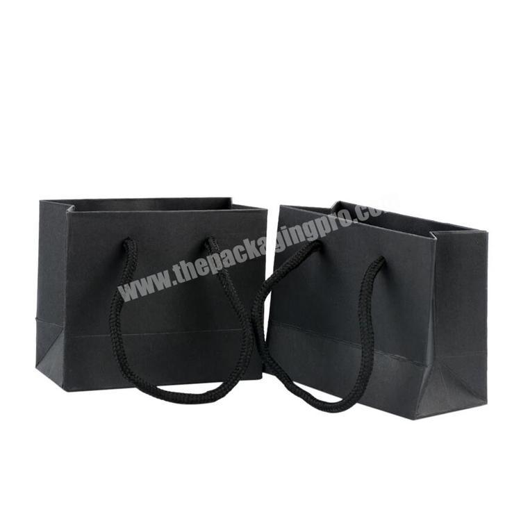Black High Quality Simple Gift Bag Kraft Paper Candy pouches With Handle Wedding Birthday Party Gift Package Bag