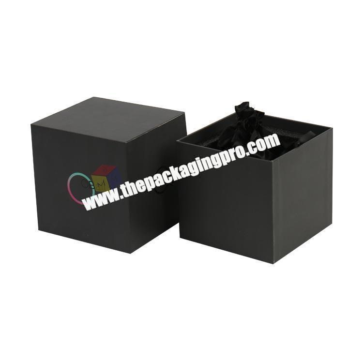 black luxury cardboard packaging boxes candle with insert