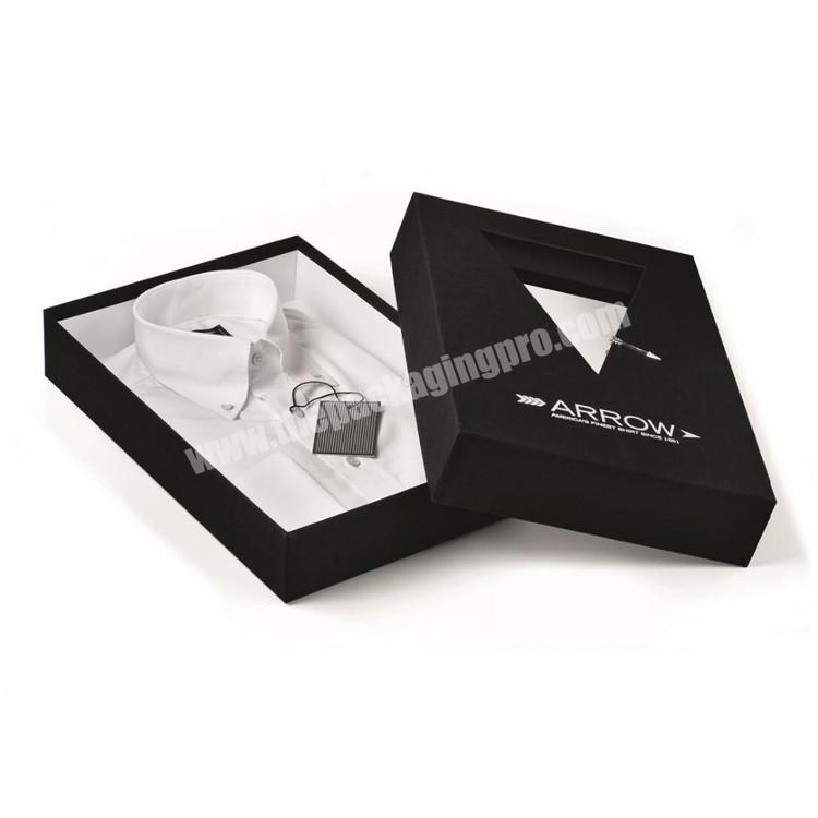 Black luxury custom black base and lid shirt packaging box apparel packaging