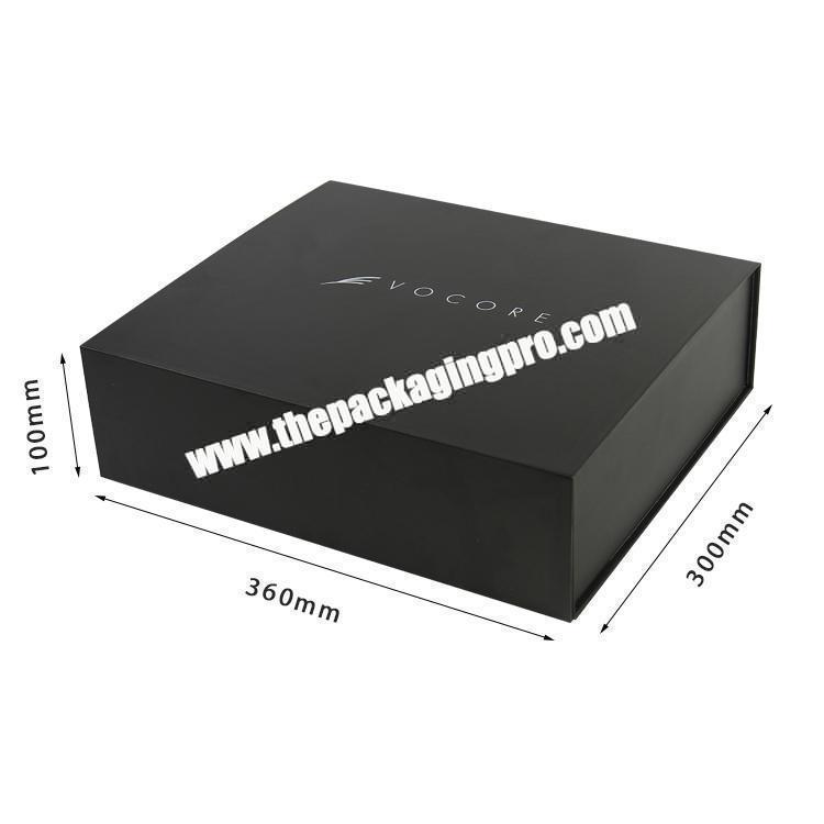 black magnetic folding clothing garment packaging boxes