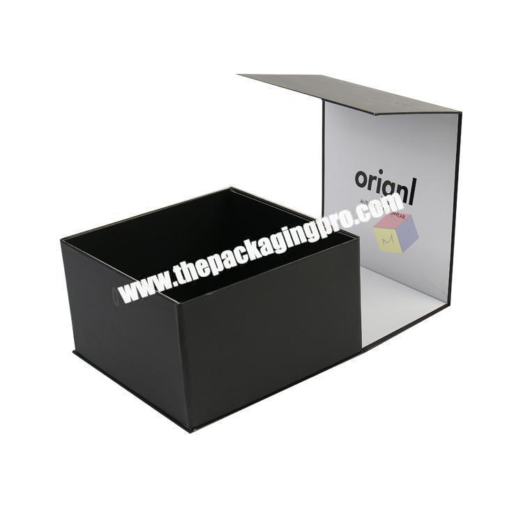 black magnetic lid folding large hat packaging boxes