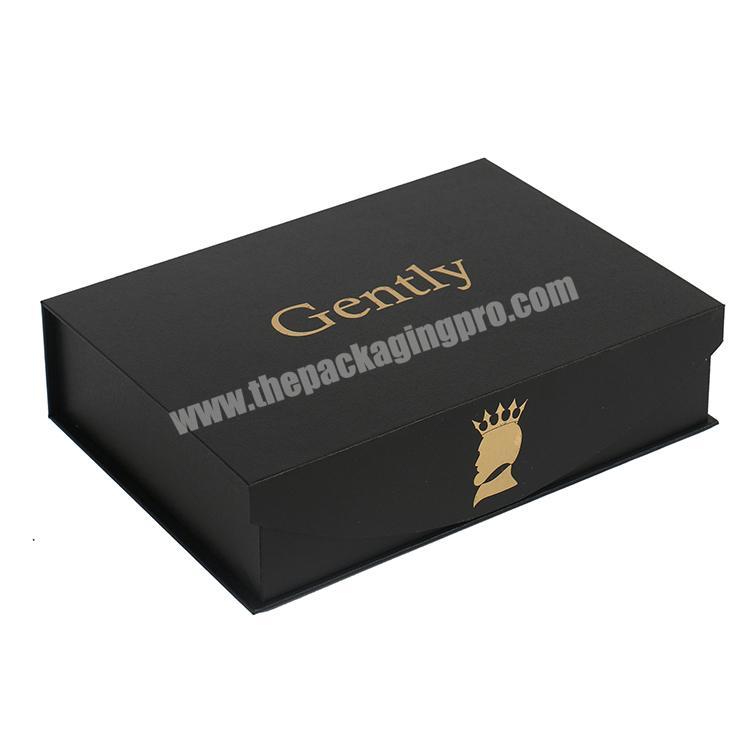 black magnetic paper t-shirt packaging rigid apparel boxes