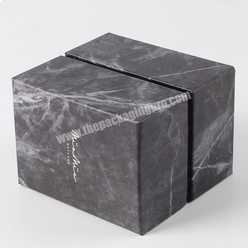 black matte square empty small cardboard cosmetic gift packaging marble paper boxes