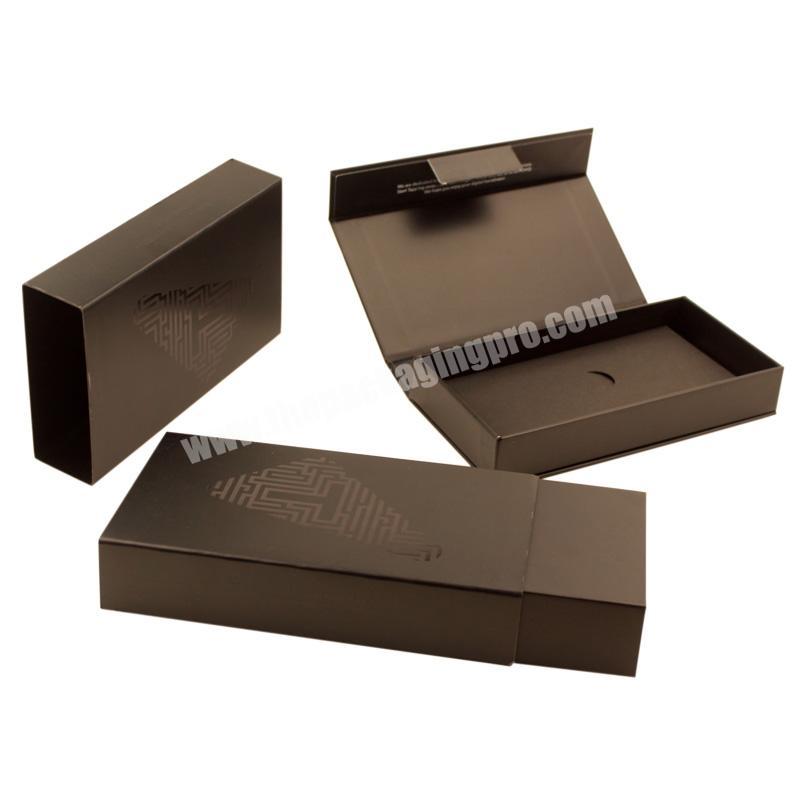 Black Paper Book Like Cardboard Gift Box For Phone Case Packaging