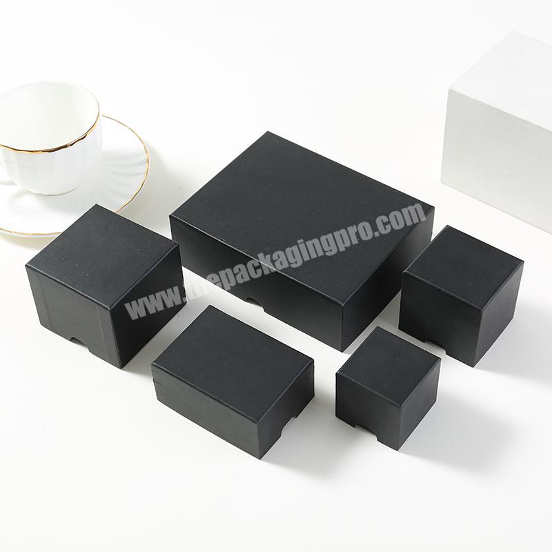 black paper custom simple different kinds of size gift packaging box for jewelry for engagement gift