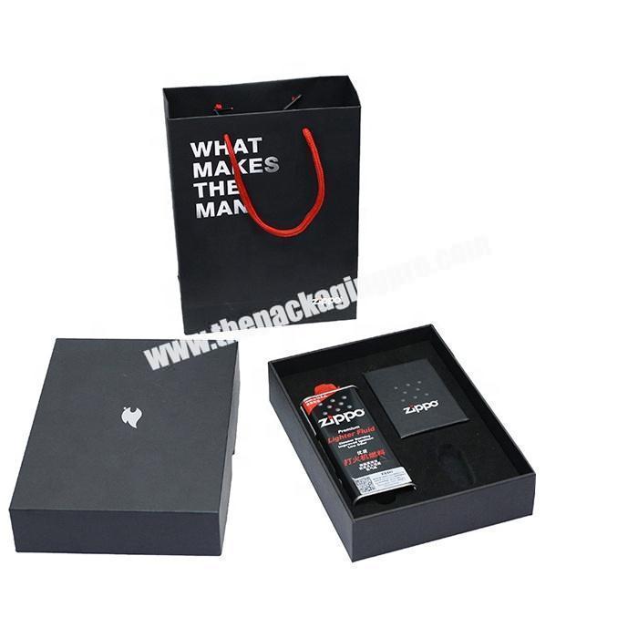 Black paper packaging rigid box for chinese new year gift with velvet