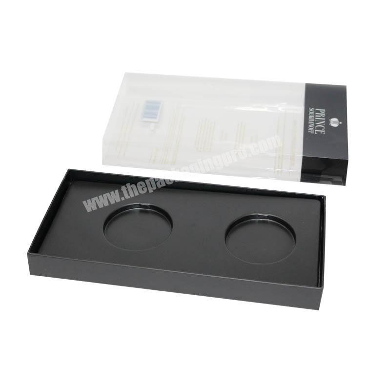 black paper packaging with PVC Sleeve
