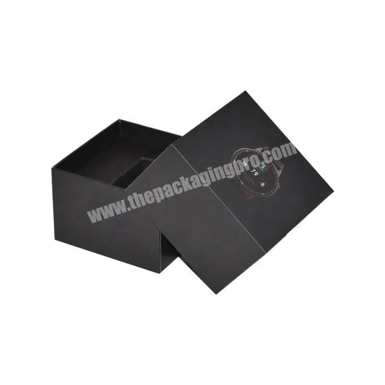 Black Premium Cardboard Paper Gift Box with Printing for Smart Watch
