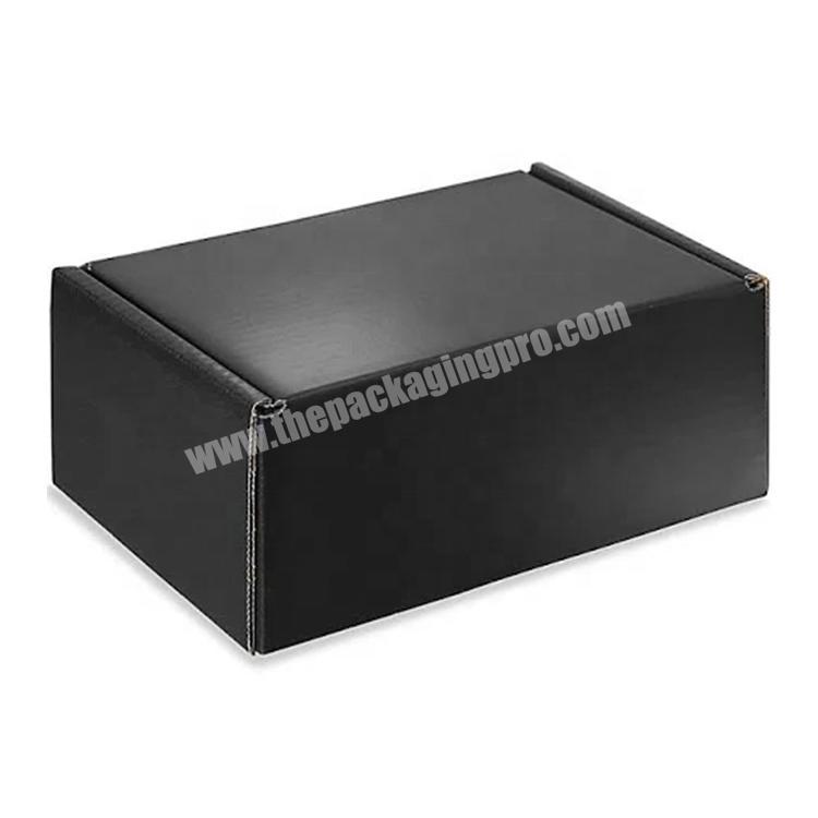 Black printed paper packing box heavy duty corrugated custom shipping box