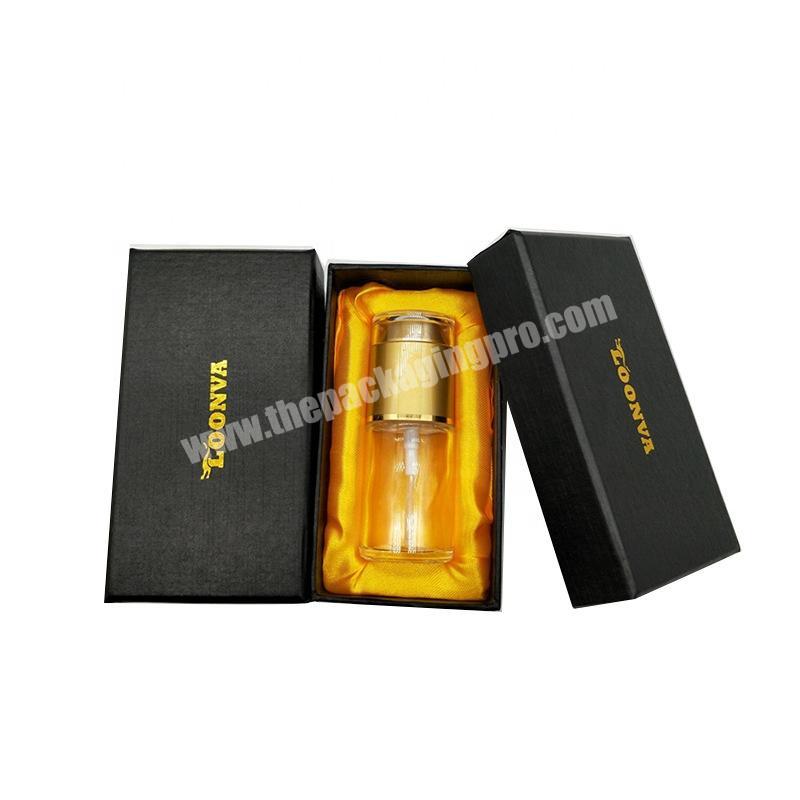 Black printed perfume packaging box design templates box