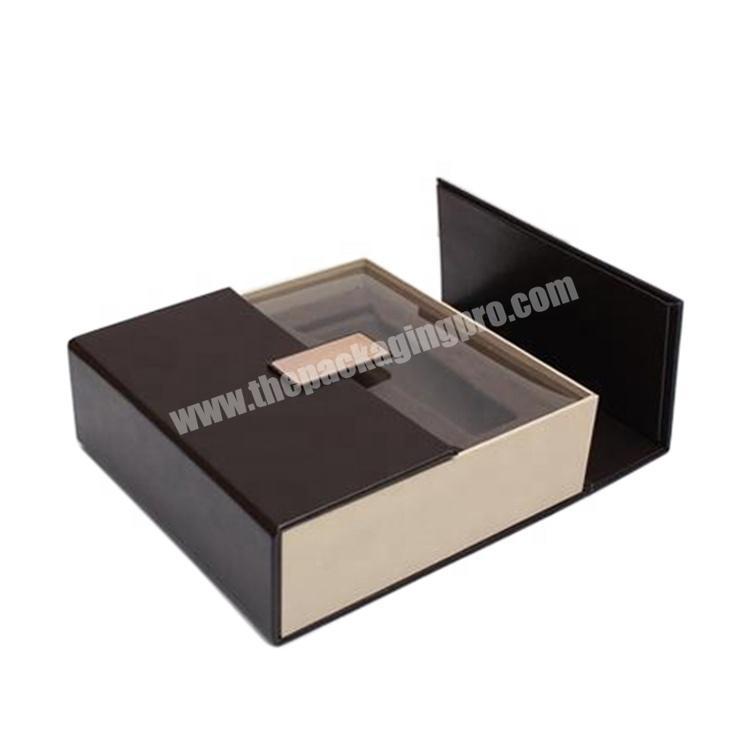 Black rigid cardboard paper box Perfume