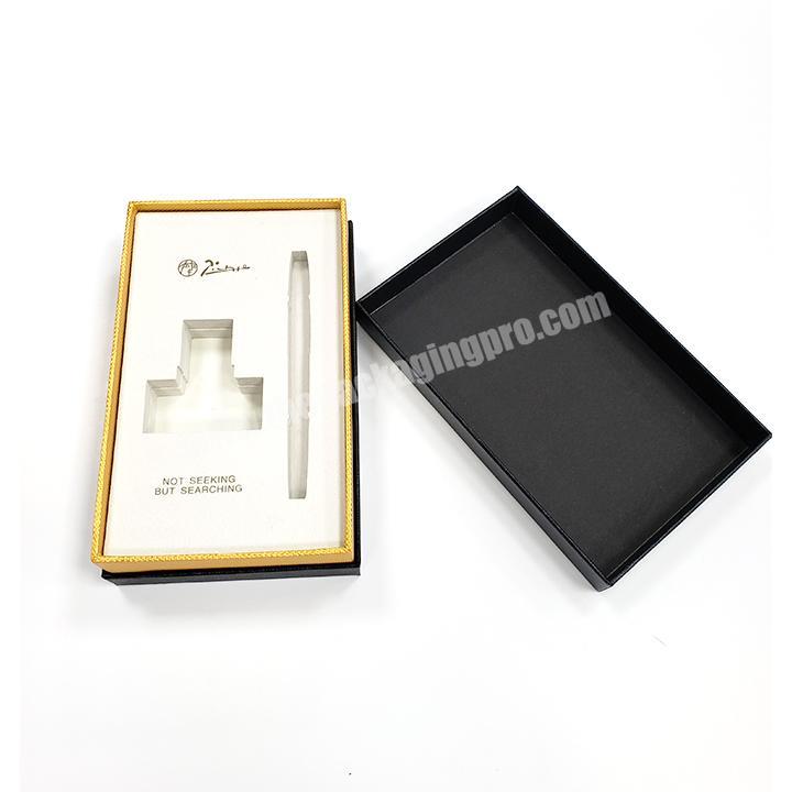 Black Rigid Paper Cardboard Cosmetic Beauty Lift Off Lid Gift Packaging Boxes With Custom Logo