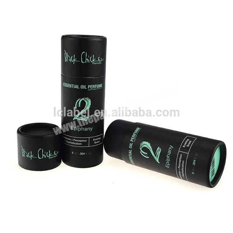 black round box package custom round paper tube packaging black