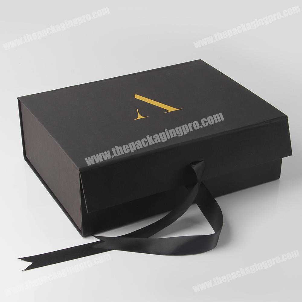 Black silk custom hot stamping virgin hair packaging boxes