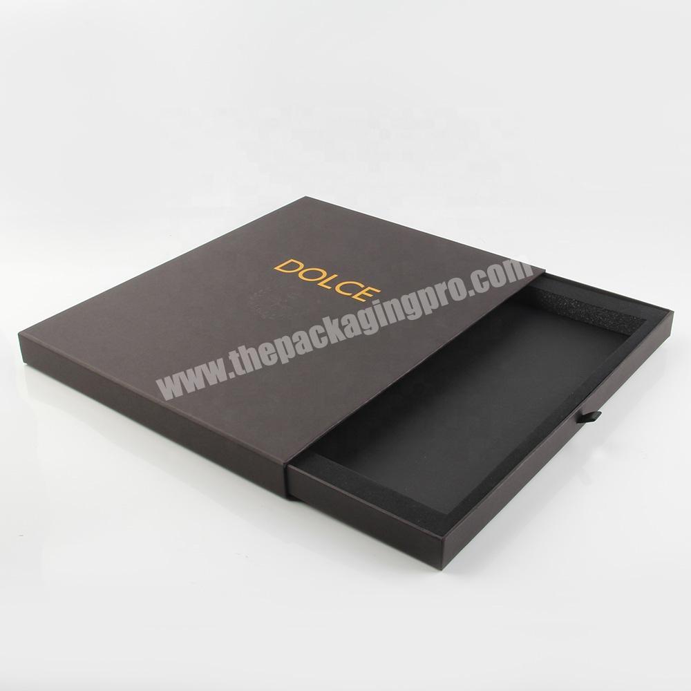 black slider paper box flat drawer gift box clothing