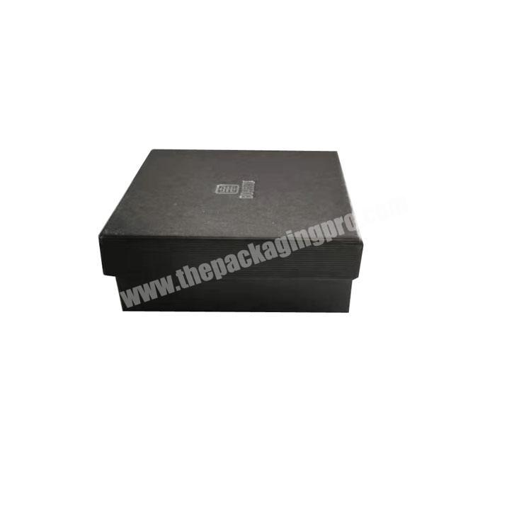 Black small cardboard gift box with foam insert mirror paper packaging box