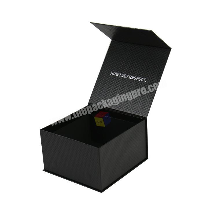black square custom logo packaging magnetic hat box
