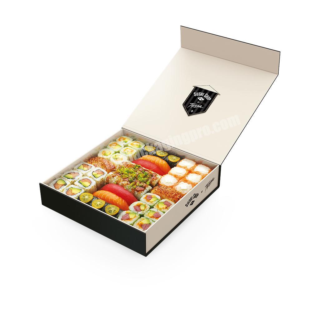 Black Square Luxury Gift Packaging Custom Cardboard Paper Sushi Box