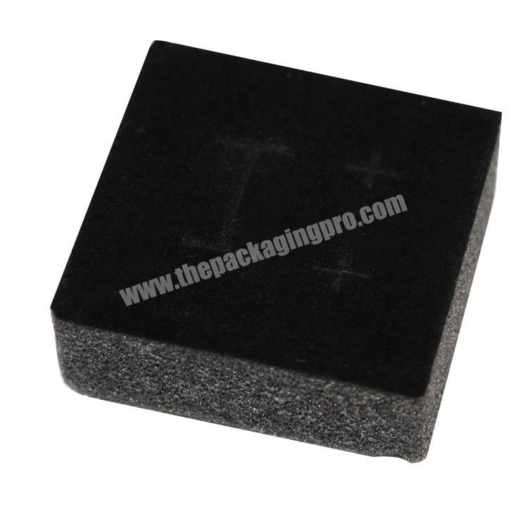 Black Velvet flocking sponge for gift paper box Jewelry box top and base shoe box packaging with gold foil LOGO