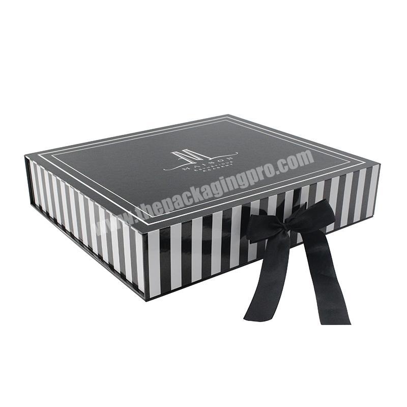 Black Wholesale Custom Logo Premium Luxury Cardboard Paper Magnetic Wig Packaging Box