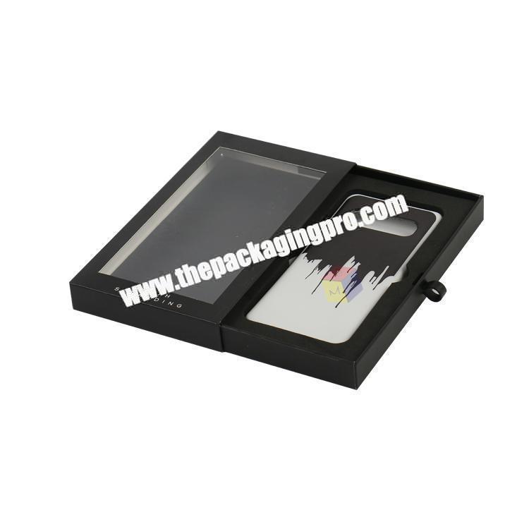 black with clear window mobile phone case packaging box