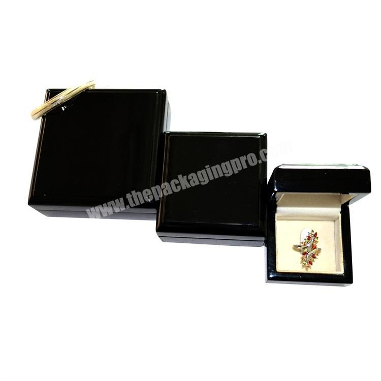 Black Wooden Jewelry Box Series Including Necklace Bracelet And Ring .