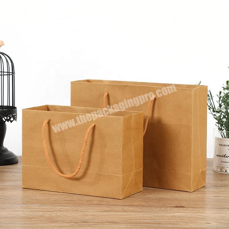blank shopping packaging custom size eco high quality kraft paper bag