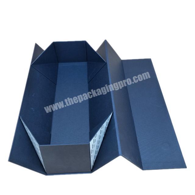 Blue gift box Custom Logo Collapsible Hat Rigid Shoe Gift Folding Box With Closure