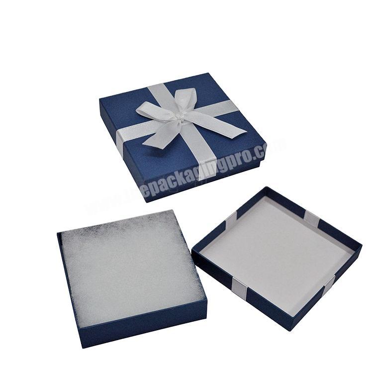 Blue paper custom printed decorative  grey gift box with bow tie Heaven and Earth cover the bow tie gift box