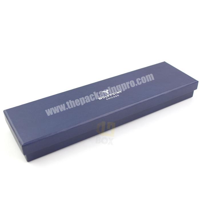 Blue Square Single Paper Luxury Watch Box With Silver  Hotstamping