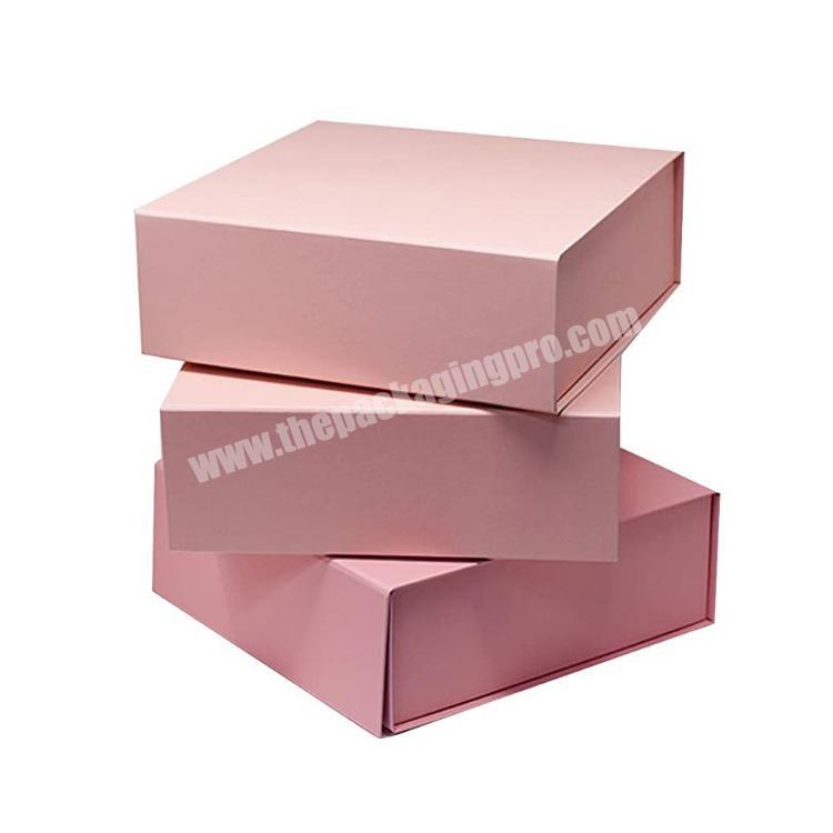 Blush Pink Large Gift Box jewelry box Decorative Luxury Box Hair Extensions Collapsible Stackable with Attached Lid