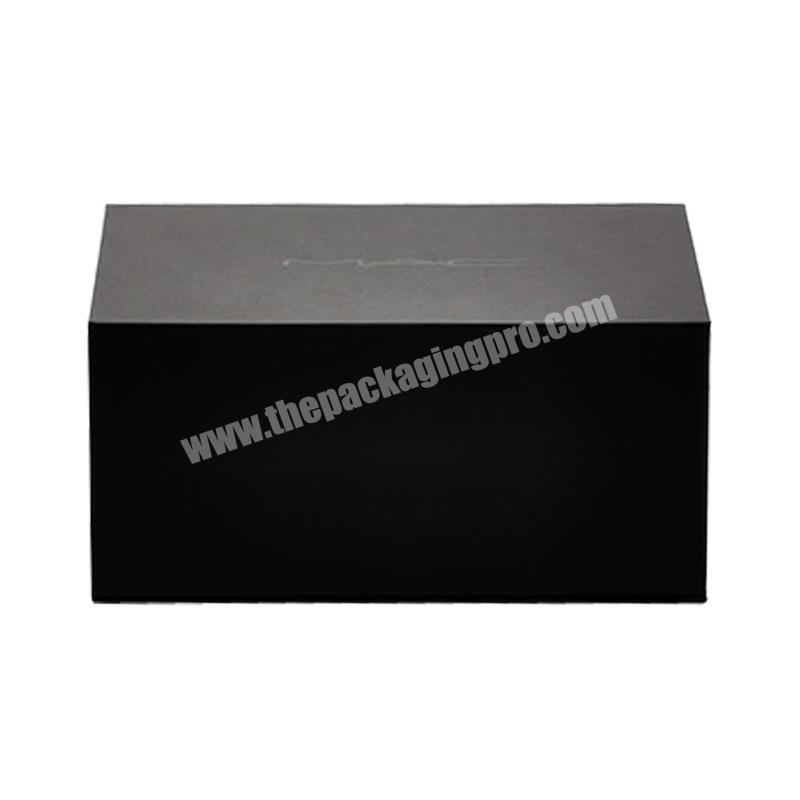 Book shape folding boxes custom luxury black magnetic foldable paper box