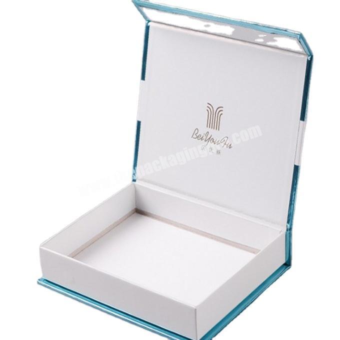 Book shape folding packing white magnetic gift boxes customized box insert for gift packaging with foam or velvet
