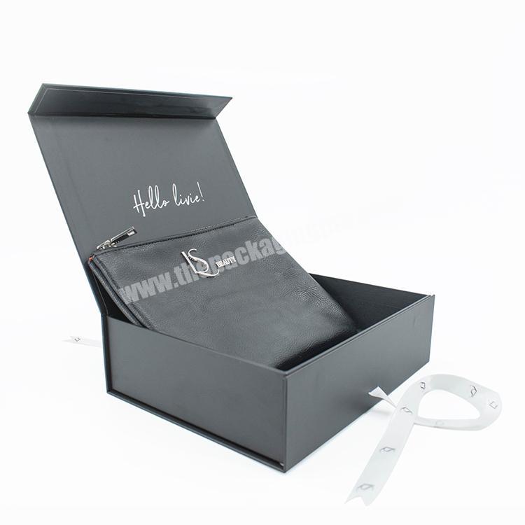 book shaped custom magnetic gift box makeup packaging boxes for boots hoodies cosmetic bag