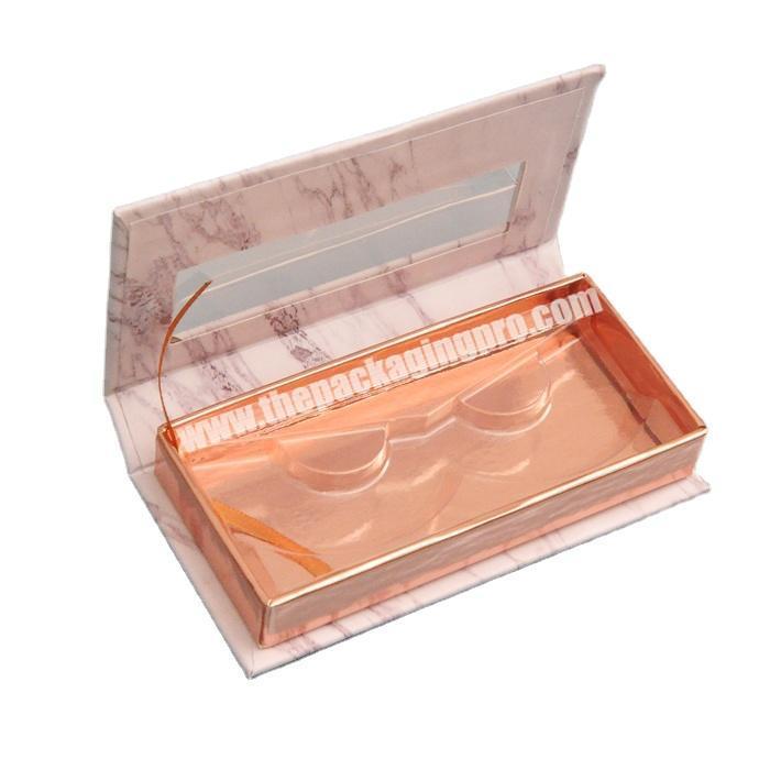 Book shaped magnetic marble gift boxes eyelash packaging