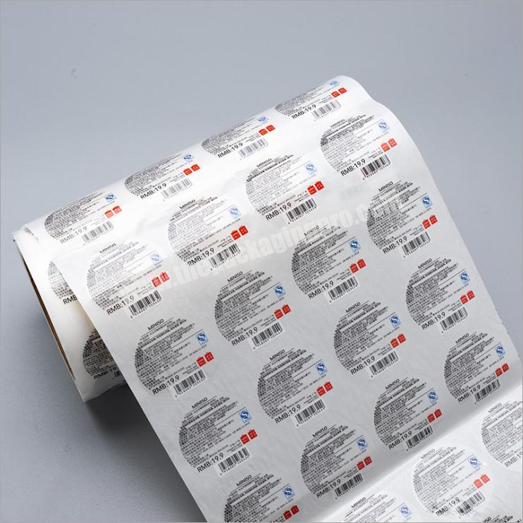 bottle label printing PVC sticker removable sticker roll vinyl die cut sticker