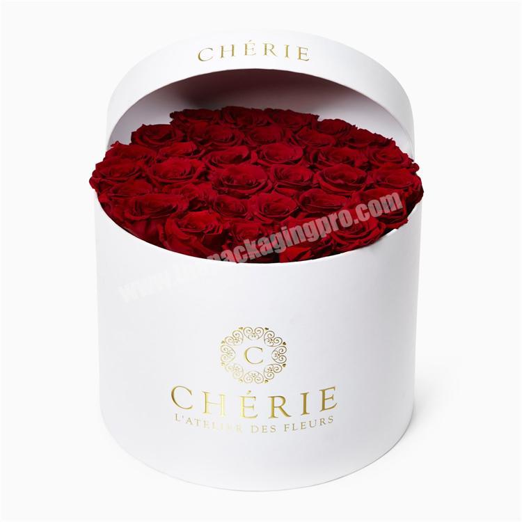 Bouquet Flower Glossy Boxes Mothers Day Modern Lid Soap Flower Gift Box Mini Circular Hat Boxes For Preseved Flowers