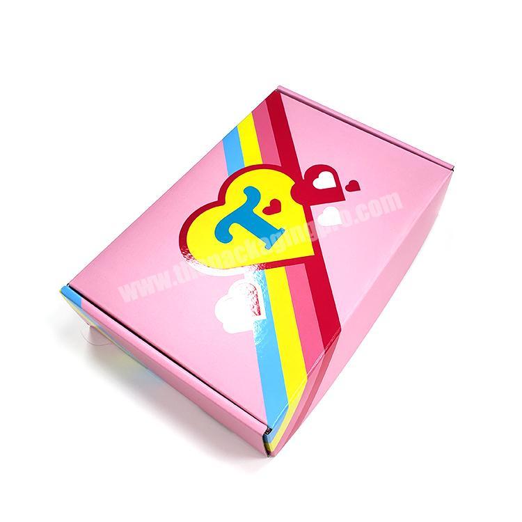 Brand new cheaper pink customized corrugated paper mailer boxes for cosmetics shipping box