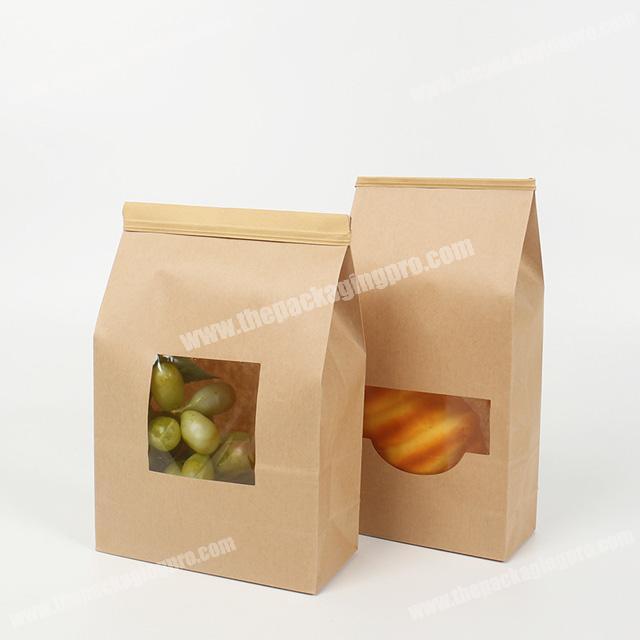 bread food packing kraft paper self sealing bag