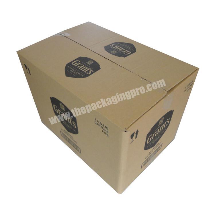 Brown color wine shipping box with customized logo for wine pack
