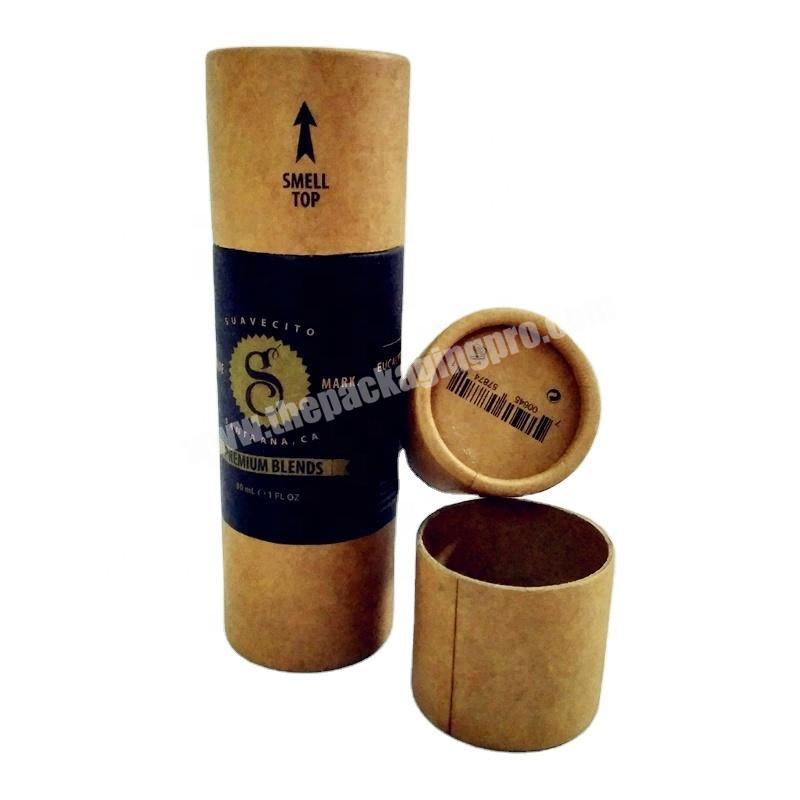 brown kraft paper cardboard for beard oil cylinder round tube