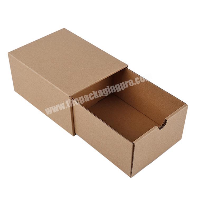 Brown Kraft Paper Corrugated Drawer Packing Box with Customized Logo Printing